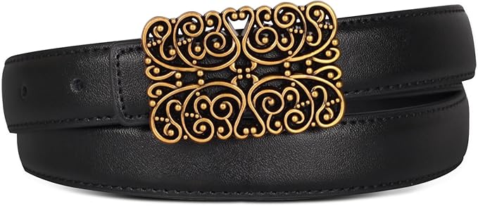 Relang Women's Belts with Gold Buckle, Fashion Waist Band, Elegant Ladies' Belt, Gift for Women
