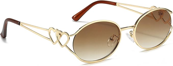 bullabulling Y2k Sunglasses For Women Men Round Vintage glasses Fashion Heart Metal Sunglass Round Retro Eyewear