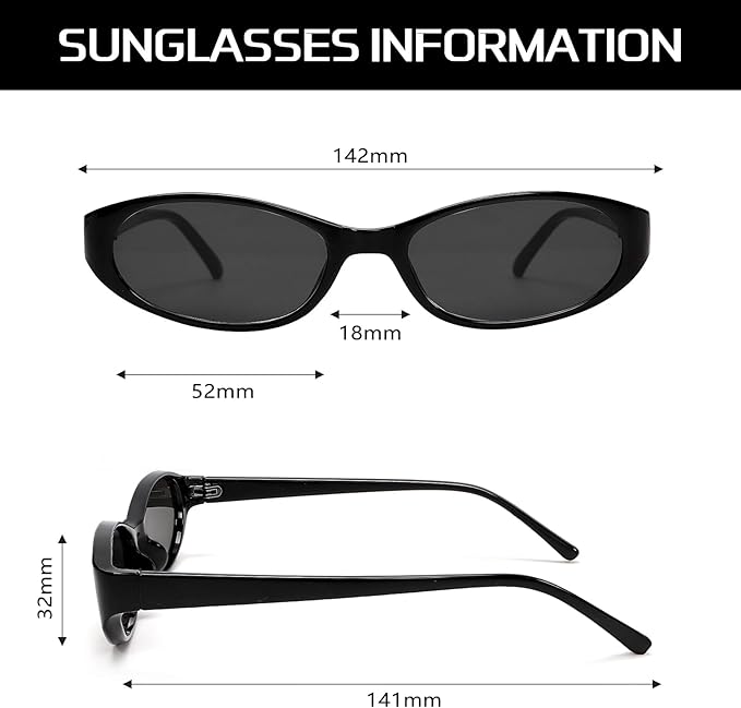 Retro Oval Sunglasses for Women 2026 90s Small Chic Cat Eye Sun Glasses Sunnies Lightweight Shades