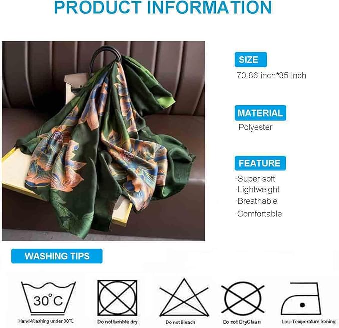 Xyueanlo Scarfs for Women Lightweight Scarves Fashion Print Floral Pattern Head Scarf Wraps Shawls