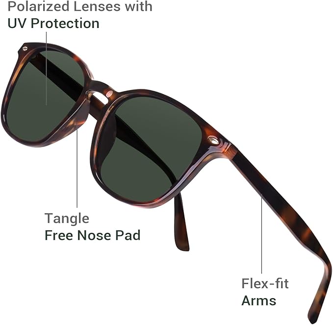 DrRelax Retro Sunglasses Womens Trendy Round Polarized Shades Sun Glasses
