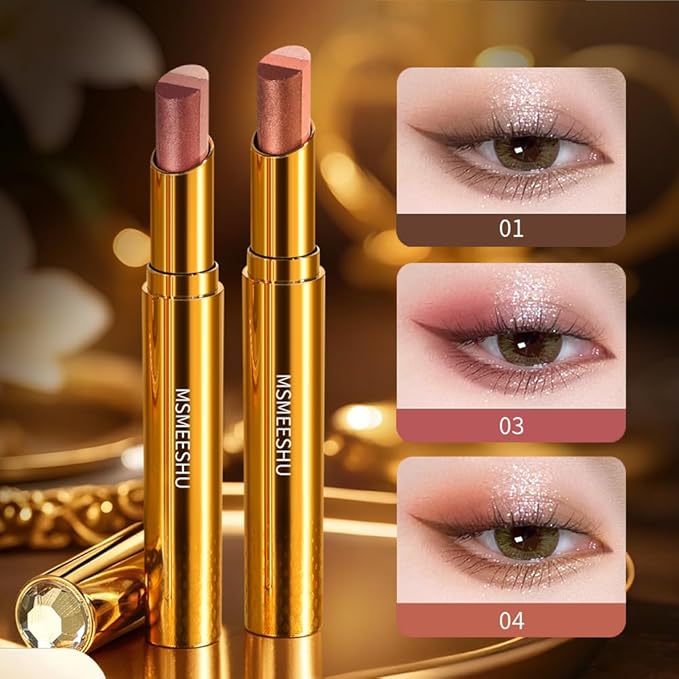 Eyeshadow Stick Makeup – Tri-Color Eye Shadow, Blendable Cream Matte Eyeshadow Stick for Long-Wear Beauty Looks, Smudge-Resistant & Easy to Apply – Matte Earth Tone