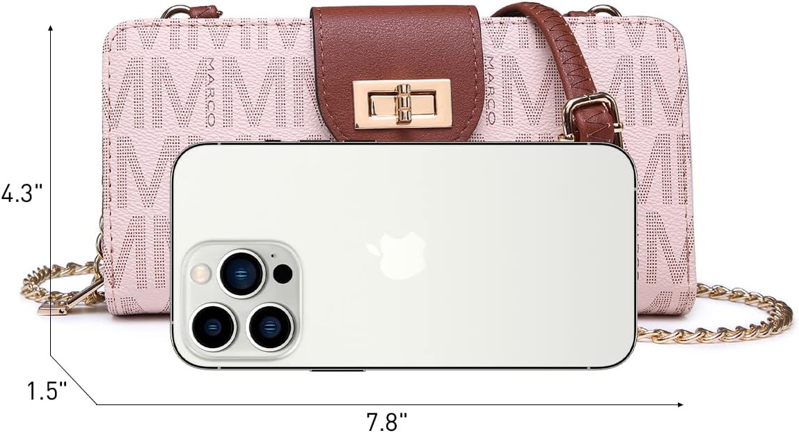 MKP COLLECTION Women Small Crossbody Shoulder Bag Zip Wallet Purse Handbags Clutch Credit Card Holder with Chain Strap