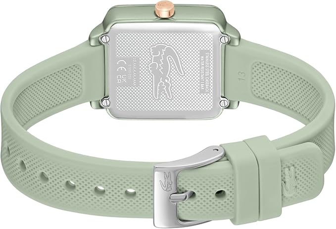 Lacoste.12.12 Flow Women's 3H Quartz Watch - Slim Silicone Strap - Square Case - Water Resistant up to 3ATM/30 Meters - Minimalist Elegance for Her - 26mm