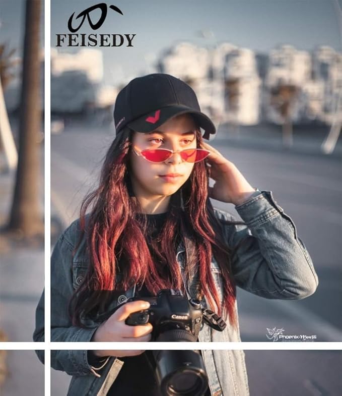 FEISEDY Fashion Designer Sunglasses Retro Small Petals Shape Arc Temple Design B2298
