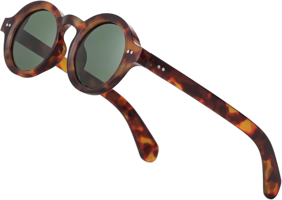 Trendy Round Polarized Sunglasses for Men Women Chunky Hippie Costume Sun Glasses 90s Circle Retro Style