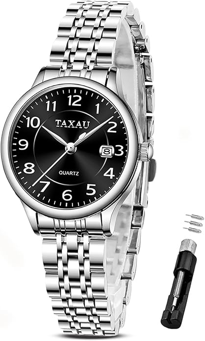 Womens Watch Fashion Dress Waterproof Silver Watches for Women Casual Easy Read Quartz Analog Women's Watch Two Tone Stainless Steel Ladies Watches with Day Date