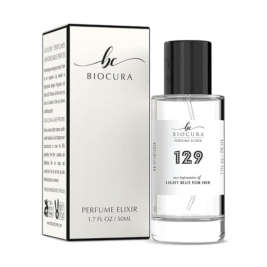 BC Perfume 129 Inspired by Light Blue For Her For Women Replica Fragrance Dupes Eau de Parfum Spray Bottle 1.7 Fl Oz/50ml-X1