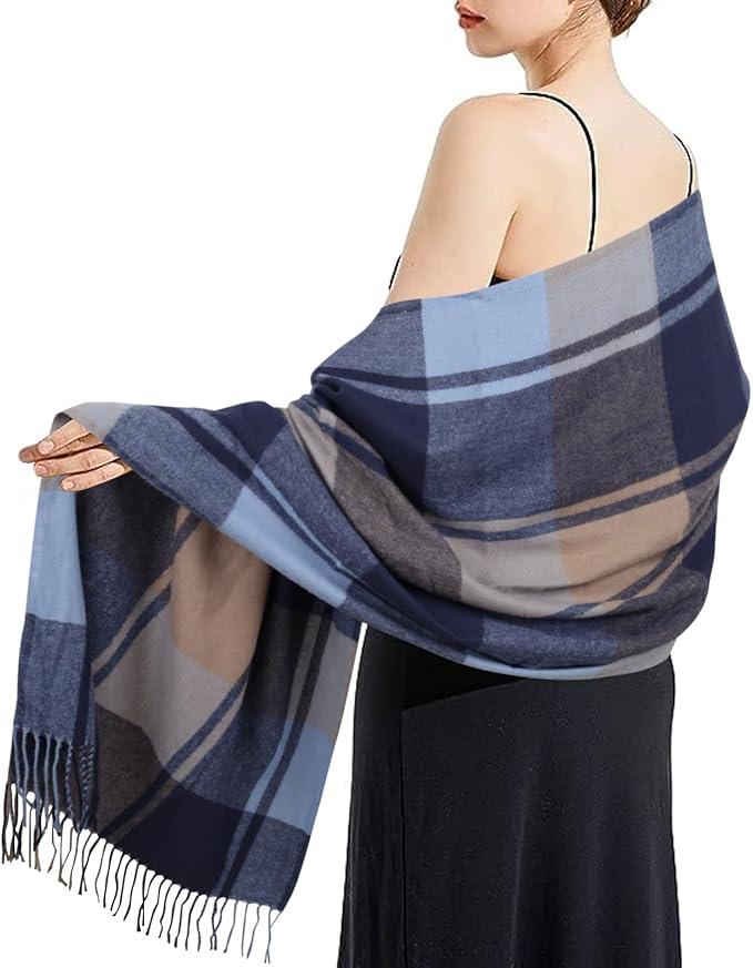 EXTREE Scarfs for Women Pashmina Silky Shawl Wrap for Evening Dressing Blanket Open Front Poncho Cape