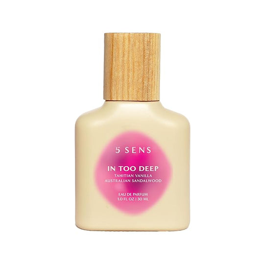 5 SENS In Too Deep Eau de Parfum (30 mL) - Clean, Long-Lasting Fine Fragrance - Gourmand with Tahitian Vanilla, Italian Bergamot, Sparkling Sugar, Sandalwood, Musk - Vegan, Cruelty-Free