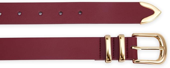 VATAN Women Leather Belt for Jeans Dresses Pants Fashion Ladies Casual Waist Belt with Gold Buckle