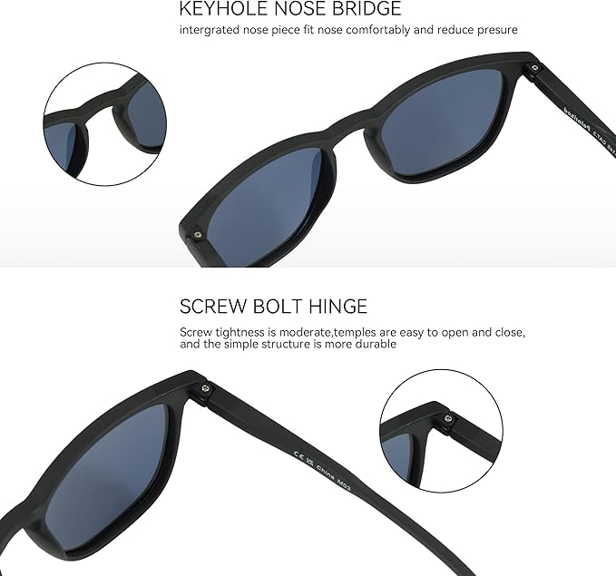 ZENOTTIC Polarized Sunglasses for Women Men: Retro Shades Round | Square Frame UV Protection 2 Pack