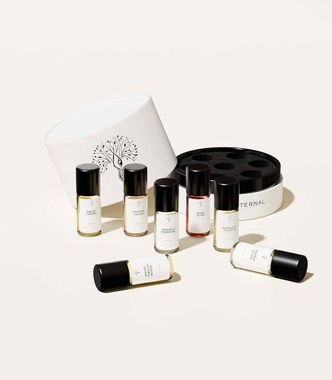 Eternal perfume Oils Travel Size Mini Mist Gift Set 7 Piece Collection perfumes for women unisex Long Lasting perfume sets for womens 7 x 3 ml/0.17 FL Oz Gift Set for Women