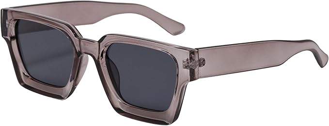 Retro Square Frame Sunglasses for Women Men Fashion Chunky Rectangle Sun Glasses UV400 Protection