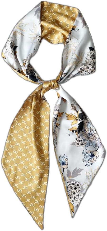Silk Head Scarf for Hair Fashion Headwrap for Women Lightweight Neck Tie