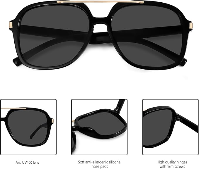Retro Aviator Sunglasses for Women Men 2026 Square Top Bar Sun Glasses Sunnies 70s Lightweight Shades