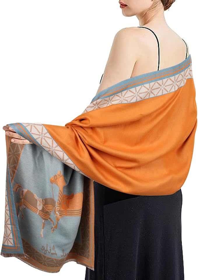 EXTREE Scarfs for Women Pashmina Silky Shawl Wrap for Evening Dressing Blanket Open Front Poncho Cape