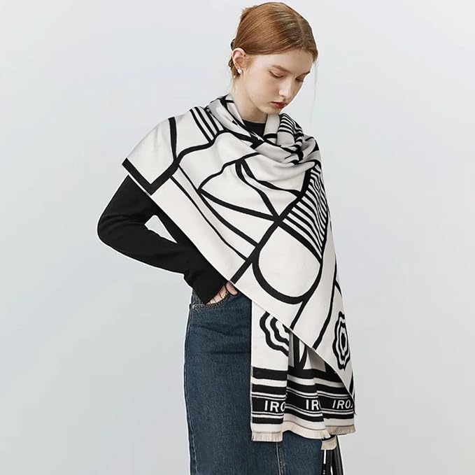 EXTREE Scarfs for Women Pashmina Silky Shawl Wrap for Evening Dressing Blanket Open Front Poncho Cape