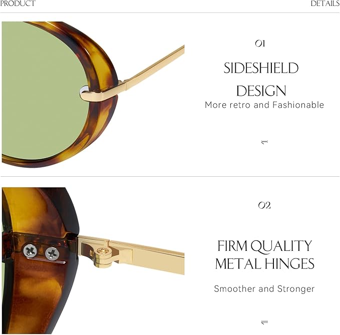mosanana Trendy Oversized Aviator Sunglasses for Women Retro Style MS52478