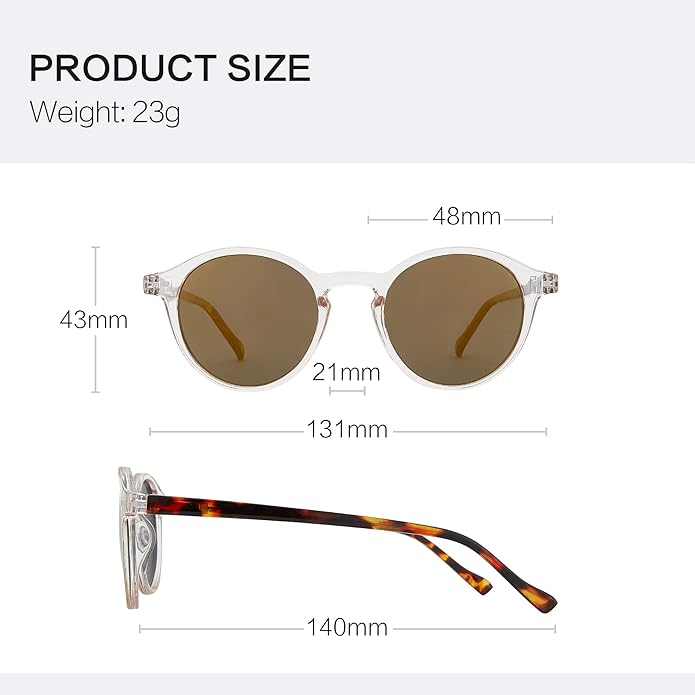 ZENOTTIC Polarized Round Sunglasses, Stylish Sunglasses for Men and Women Retro Classic, Multi-Style Selection