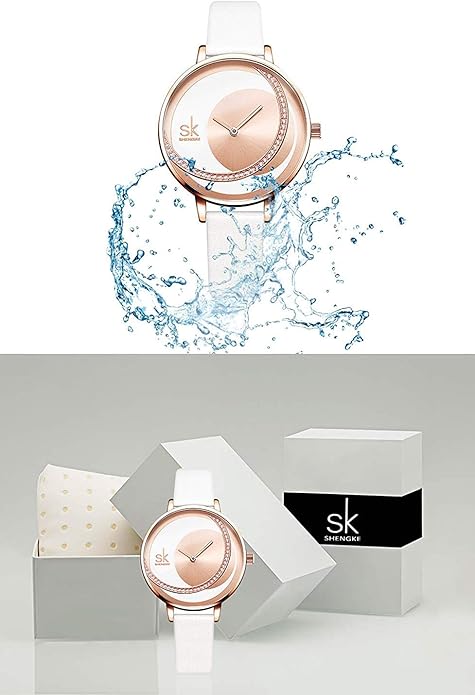 SHENGKE Simplicity Creative Women Watch Genuine Leather Elegant Women Watches Ladies Business Wristwatch