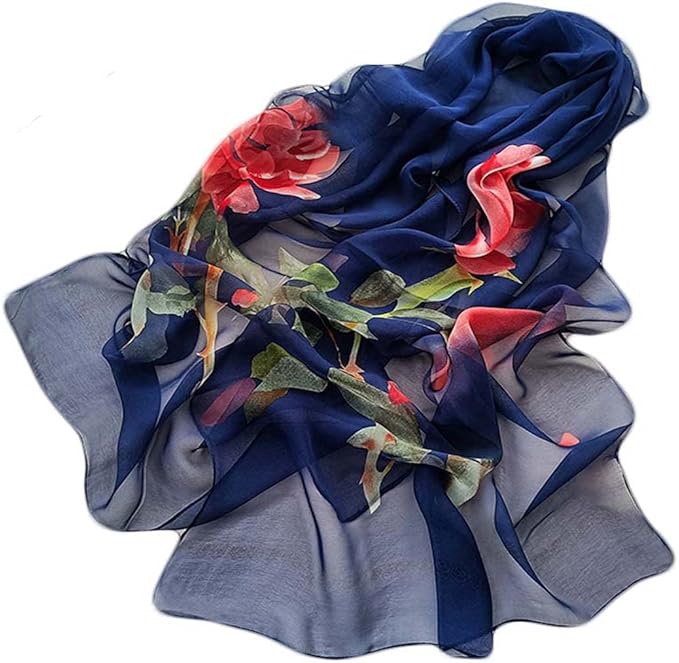 Pokeedioty Women’s Scarf Lightweight Elegant Floral Pattern Scarf Fashion Scarves Sheer Scarfs Shawls