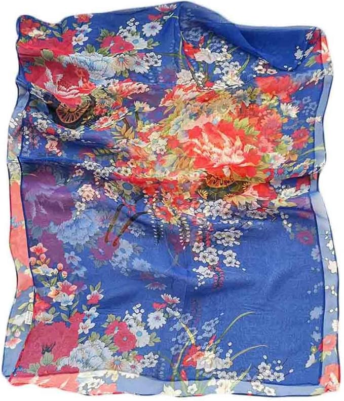 Pokeedioty Scarfs for Women Lightweight Fashion Scarves Elegant Floral Pattern Sheer Scarfs