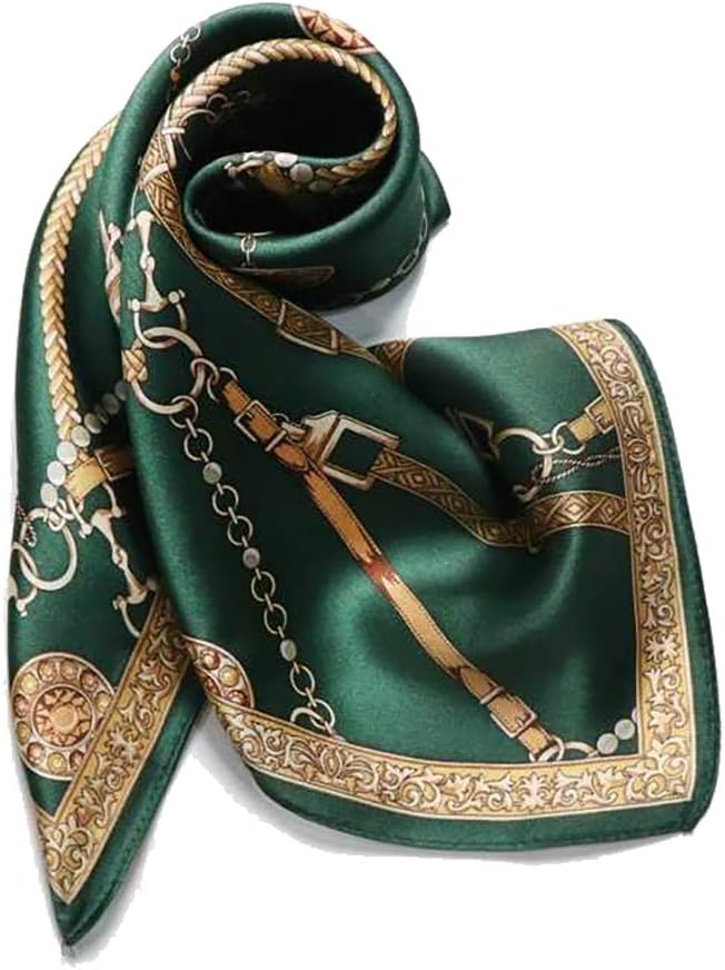 ANDANTINO 100% Mulberry Silk Scarf -21” Lightweight Square Neckerchief – Breathable Digital Printed Scarves with Gift Packed