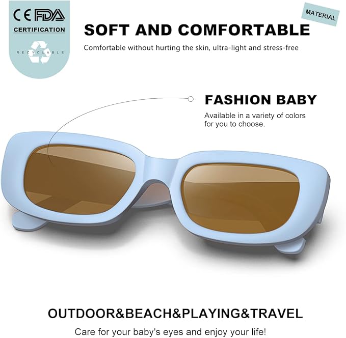 Retro Rectangle Kids Sunglasses 90’s Vintage Fashion Narrow Square Frame Glasses Shades for Girls Boys UV Protection