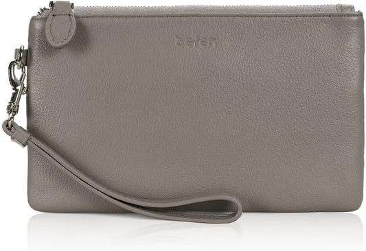 befen Genuine Leather Wristlet Clutch RFID Blocking Bag Cell Phone Wallet Purse Wristlet Wallet Purses and Handbags for Women