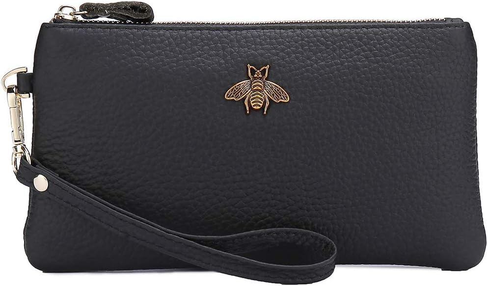 imeetu Women's Wristlet Clutch Purse Leather Cell Phone Wallet Handbag with Wrist Strap