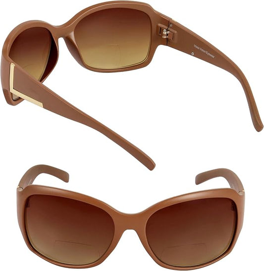 Bifocal Sunglasses 'The Fashionista' Women's Designer Outdoor Reading Glasses with UV400 Protection (2 Pack)