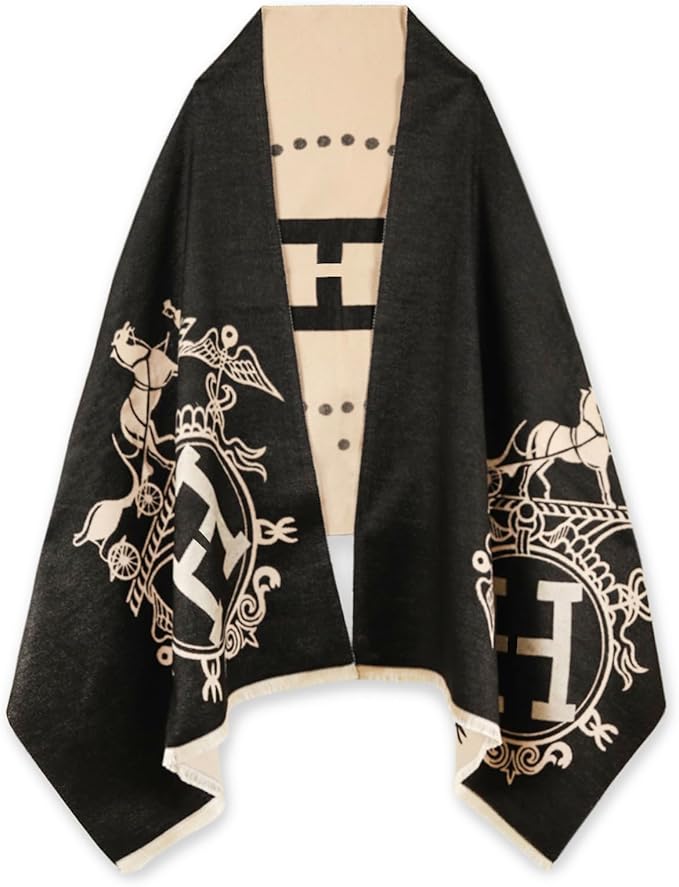 EXTREE Scarfs for Women Pashmina Silky Shawl Wrap for Evening Dressing Blanket Open Front Poncho Cape
