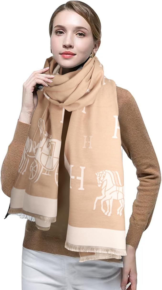 EXTREE Scarfs for Women Pashmina Silky Shawl Wrap for Evening Dressing Blanket Open Front Poncho Cape
