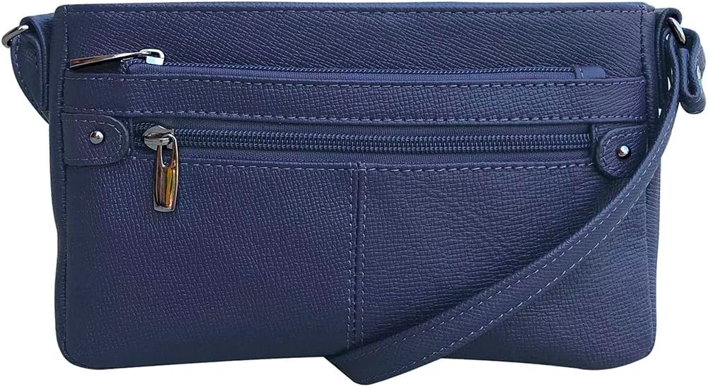 Cowhide Leather Women's Shoulder Purse Small Cross Body Organizer Bag with Many Pockets