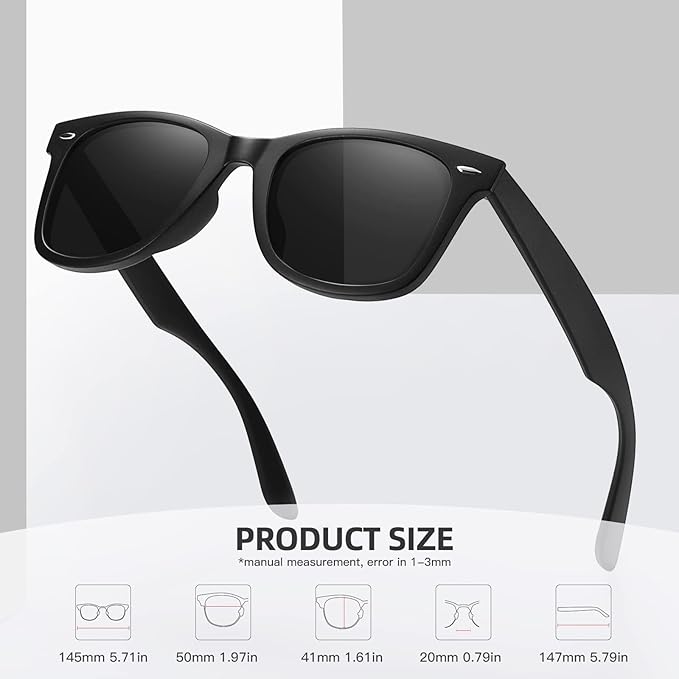 MEETSUN Polarized Sunglasses for Women Men Classic Retro Square Frame Driving Sun Glasses UV Protection