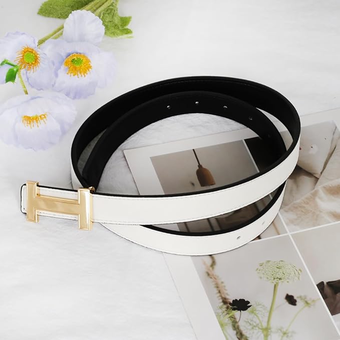 Relang Women's Belts with Gold Buckle, Fashion Waist Band, Elegant Ladies' Belt, Gift for Women