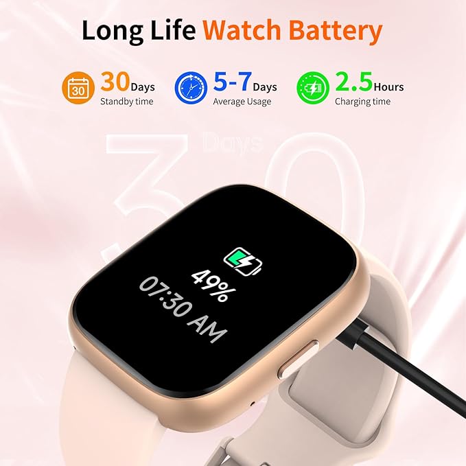 2025 Upgraded Smart Watch Alexa Built-in【1.83" HD Touchscreen】【BT5.3 Call, 100+ Sports Modes & IP68 Waterproof】 Fitness Tracker 24/7 Heart & Sleep Monitor for Android iOS Men Women