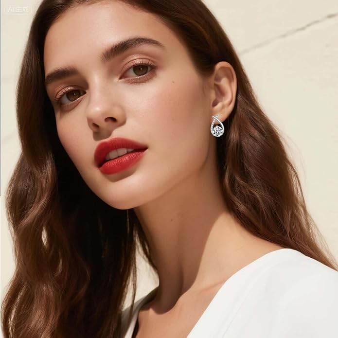 Moissanite Stud Earrings D Color VVS1 Moissanite Earrings 925 Sterling Silver 18K Gold Plated Friction Flat Bottom Mermaid Tail Earrings for Women