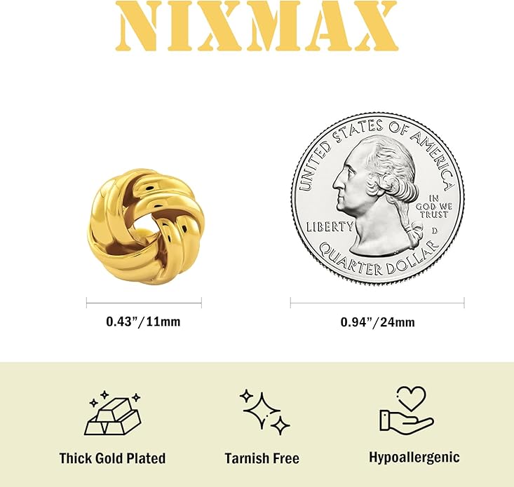 Chunky Small Knot Earrings Gold Silver Geometric Earrings for Women Dainty Gold and Silver Plated Dangle Drop Earrings Hypoallergenic and Lightweight Fashion Trendy Jewelry Gifts