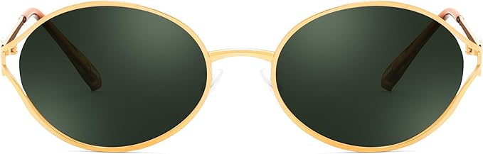 FEISEDY Retro Oval Small Sunglasses for Women Men 90s Trendy Classic Y2K Frame Round Shades UV400 Protection B9164