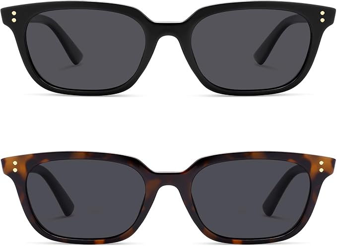 VANLINKER Polarized Trendy Small Slim Skinny Square Cat Eye Sunglasses for Women Men Retro Shades VL9862