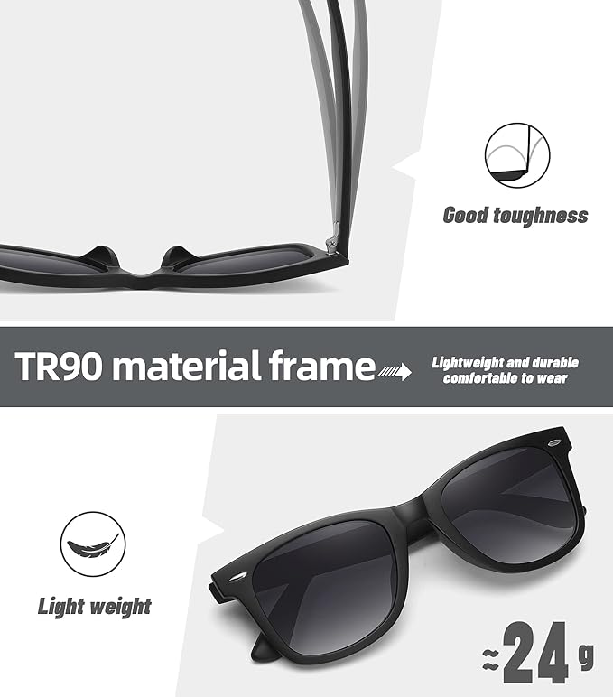 MEETSUN Polarized Sunglasses for Women Men Classic Retro Square Frame Driving Sun Glasses UV Protection
