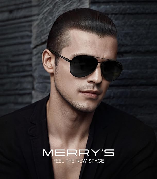 MERRY'S Aviator Sunglasses for Men Women - Polarized Driving Sun glasses Mirrored Lens UV 400 Protection 58 MM