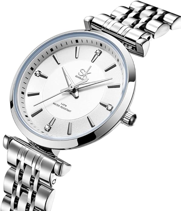 SHENGKE SK Classic Women Watches Fashion Ladies Dress Watch Solid Stainless Steel Band