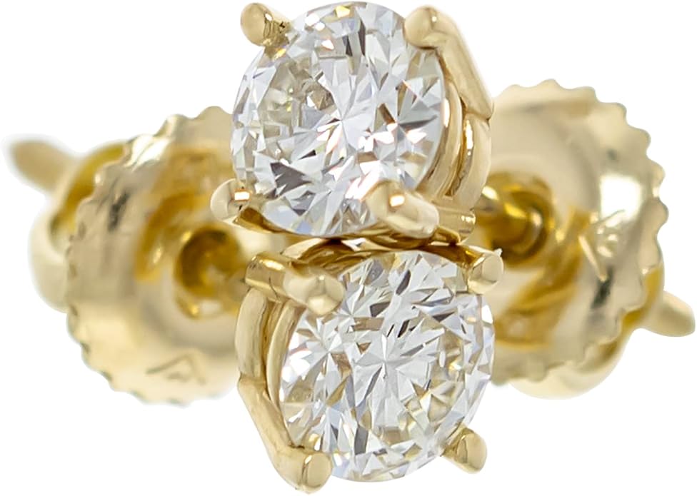 IGI Certified 14k Gold Lab-Grown Diamond Stud Earrings (I-J Color, VS2-SI1 Clarity)