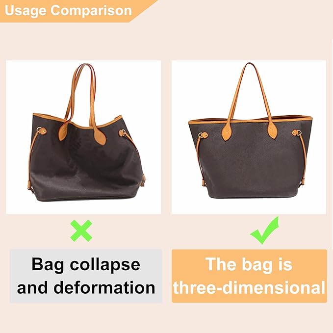 Doxo Purse Organizer Insert,Tote Bag Insert for Lv Neverfull MM,Long champ Le-pliage L and More,Bag Organizer Insert with Zipper(Large,Black-beige)