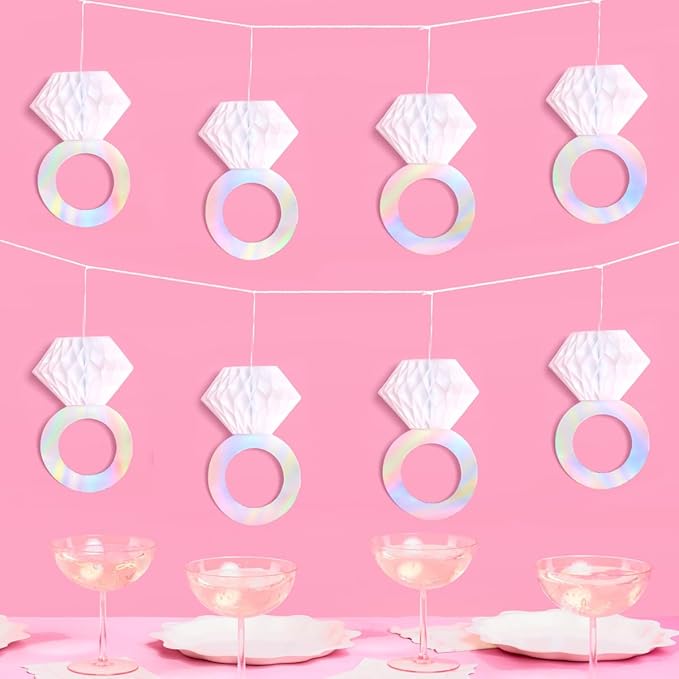 xo, Fetti Diamond Ring 3D Banner - 5 Ft. | Engagement Party Decoration, Tying The Knot Proposal Decor, Bachelorette Backdrop, Just Married, Bridal Shower, She Said Yes