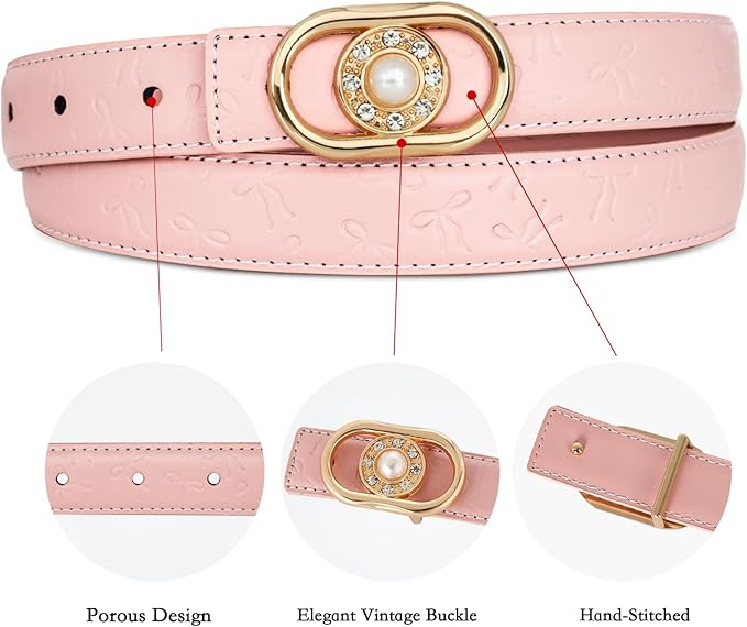 Relang Women's Belts with Gold Buckle, Fashion Waist Band, Elegant Ladies' Belt, Gift for Women