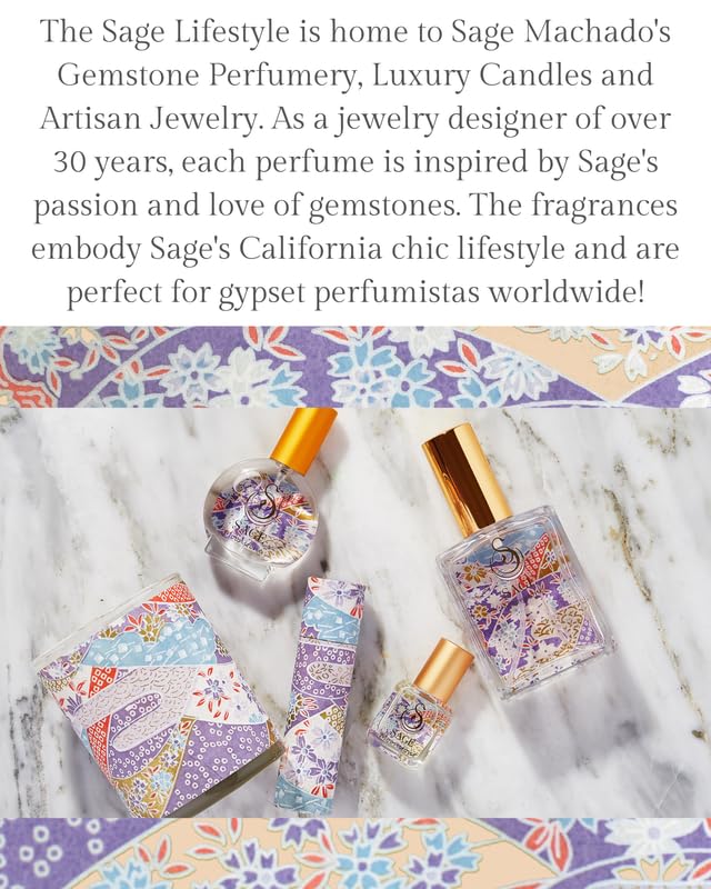 The Sage Lifestyle Moonstone Roll On, Oil, Extract, Gardenia, Lily, Vanilla Musk, Egyptian Musk, Perfume for Women, Long Lasting, Floral Fragrance, Parfum, 1/4 oz, Travel Size, Mini Perfume for Women